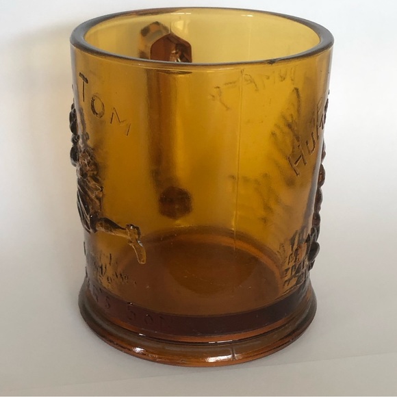 Vtg AMBER GLASS MUG Mother Goose Rhyme Nursery Tom Tom Humpty Dumpty Tiara Glass - Picture 12 of 16